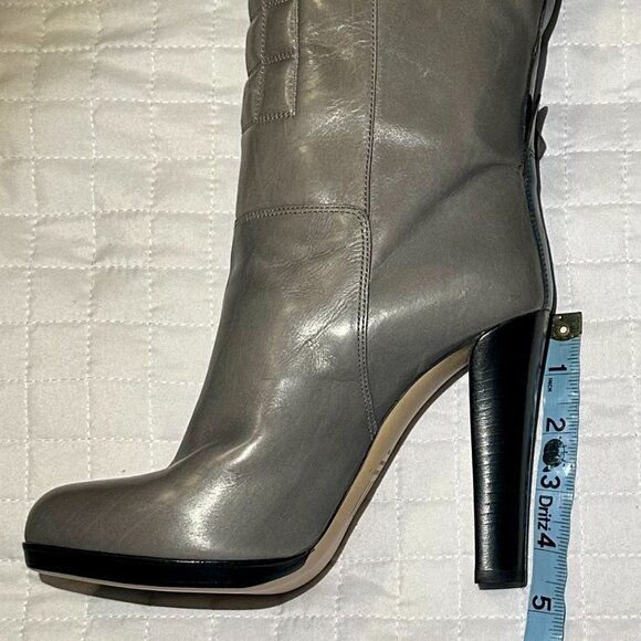 NIB Reed Krakoff Dark Gray Teal Leather Motorcycle Boot Buckle 7 Coach Designer - Picture 14 of 16